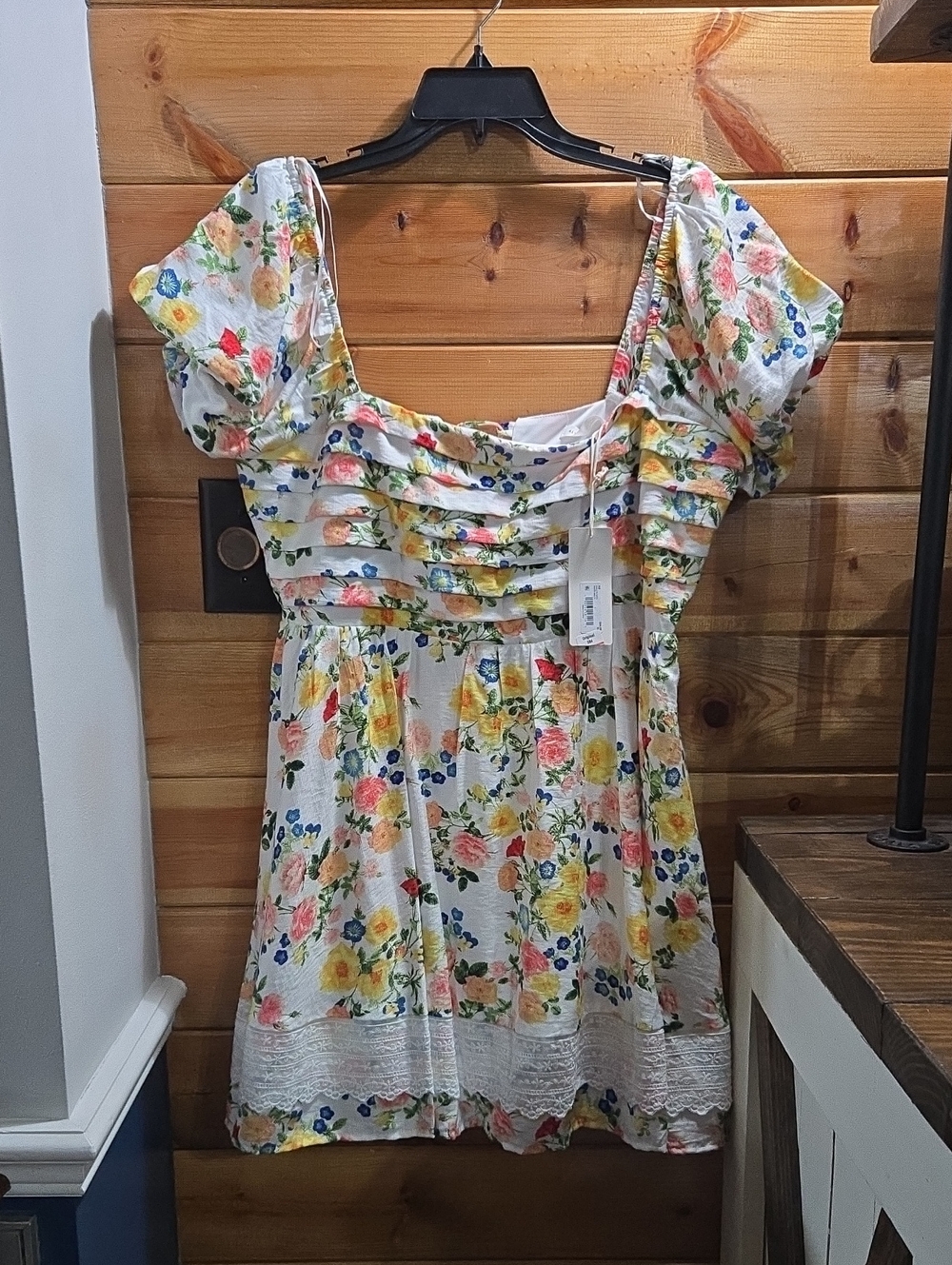 Altar'd State Floral Puff-Sleeve Dress NWT XL Corset Back